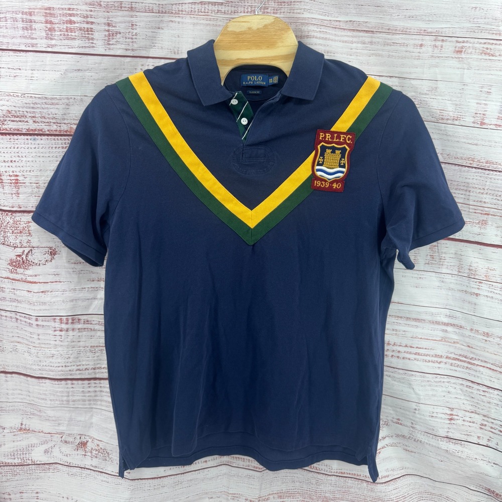 Polo Ralph Lauren Shirt Mens 2XL Rugby Crest Chevron Classic Fit Polo Shirt